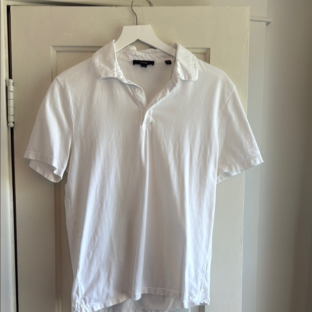 Vince White Polo Shirt Cotton